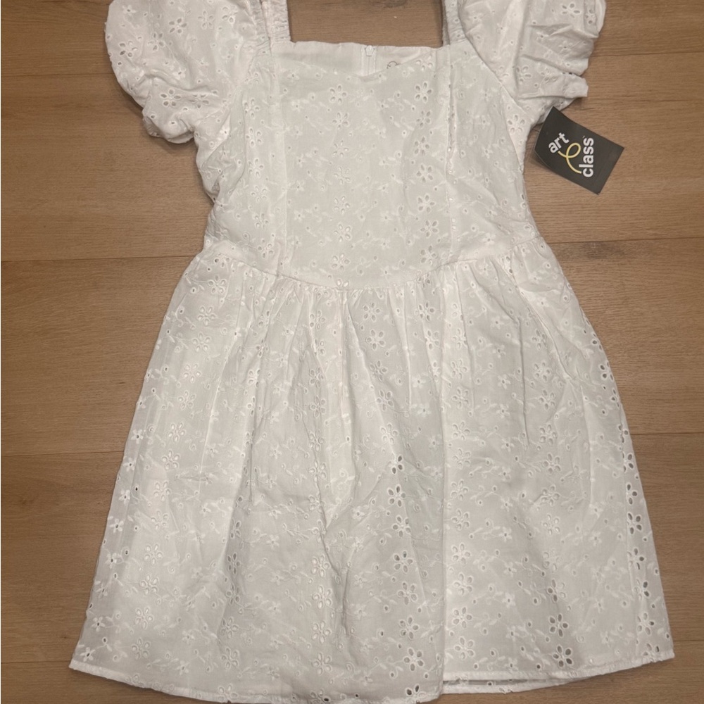Girls' Puff Sleeve Fit & Flare A-Line Visit › Dress - art class™ (8) Medium